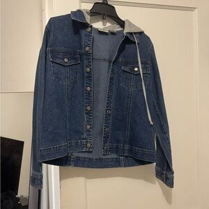 Duck Head Blue Denim Jacket with Gray Hood